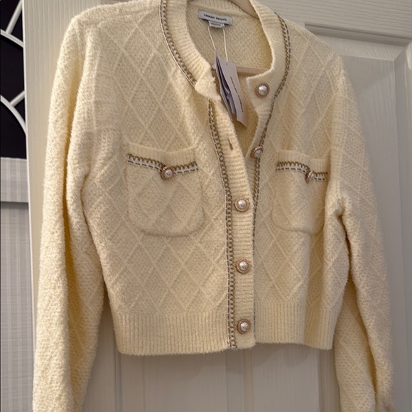 Elegant Cream Cardigan Sweater - Picture 1 of 6